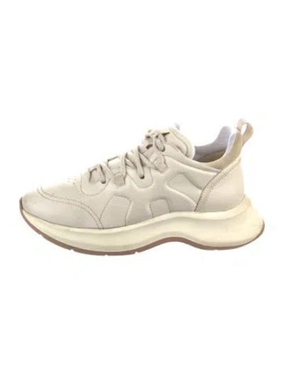 Pre-owned Hogan Leather Chunky Sneakers In Neutral