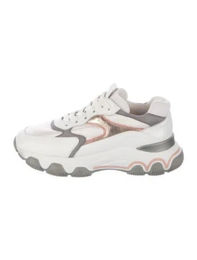 Pre-owned Hogan Leather Chunky Sneakers In Neutrals
