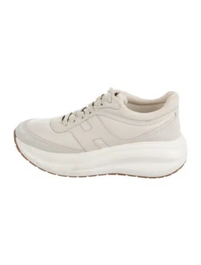 Pre-owned Hogan Leather Chunky Sneakers In White