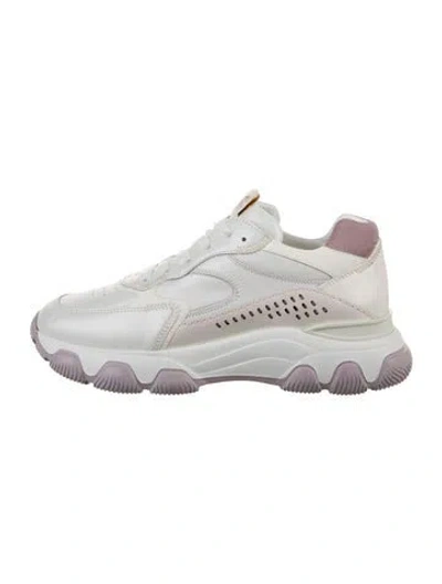 Pre-owned Hogan Leather Chunky Sneakers In White