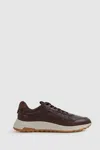 Hogan Leather Chunky Trainers In Brown