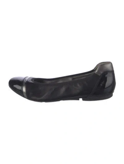 Pre-owned Hogan Leather Colorblock Pattern Ballet Flats In Black