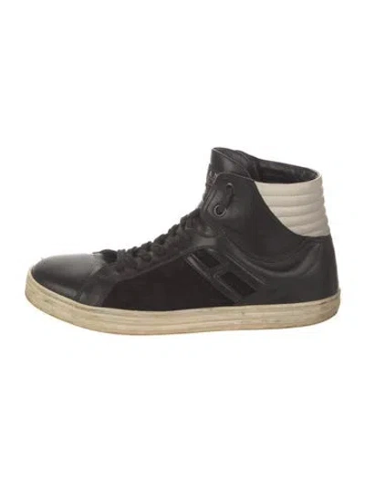 Pre-owned Hogan Leather Colorblock Pattern Sneakers In Black