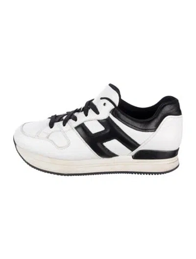 Pre-owned Hogan Leather Colorblock Pattern Sneakers In Black/white