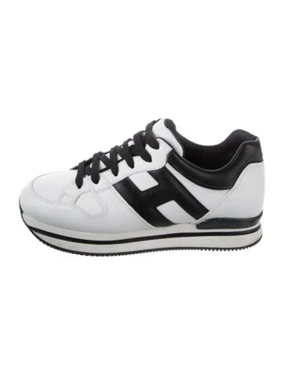 Pre-owned Hogan Leather Colorblock Pattern Sneakers In Black/white