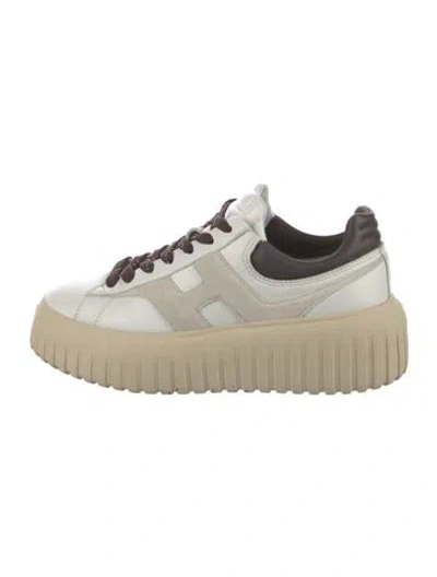 Pre-owned Hogan Leather Colorblock Pattern Sneakers In Neutrals