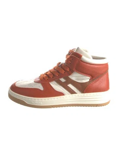 Pre-owned Hogan Leather Colorblock Pattern Sneakers In Orange