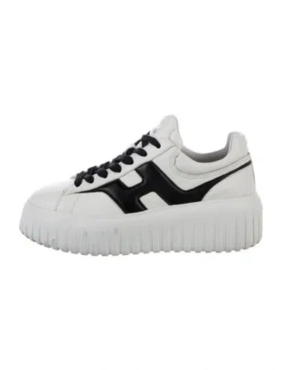 Pre-owned Hogan Leather Colorblock Pattern Sneakers In White
