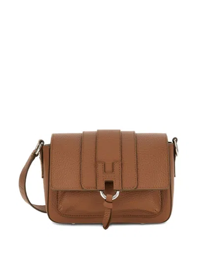 Hogan Leather Crossbody Bag In Brown