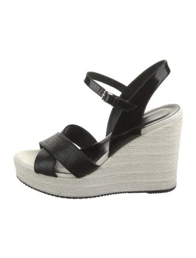 Pre-owned Hogan Leather Espadrilles In Black