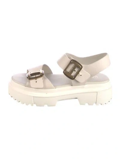 Pre-owned Hogan Leather Espadrilles In Neutral