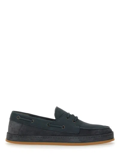 Hogan Leather Flat Shoes In Black
