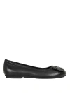 Hogan Leather Ballet Flats With Maxi Plaque In Black