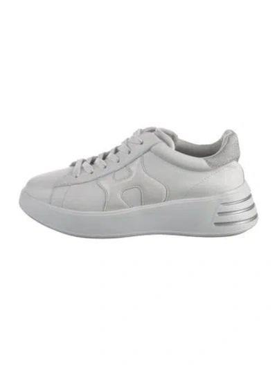 Pre-owned Hogan Leather Glitter Accents Chunky Sneakers In White