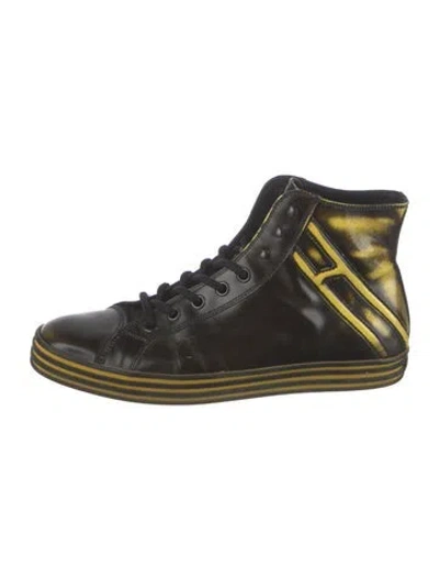 Pre-owned Hogan Leather Graphic Print Boots In Green