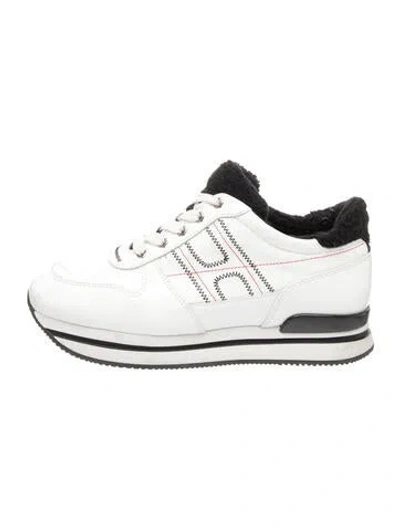 Pre-owned Hogan Leather Graphic Print Sneakers In White