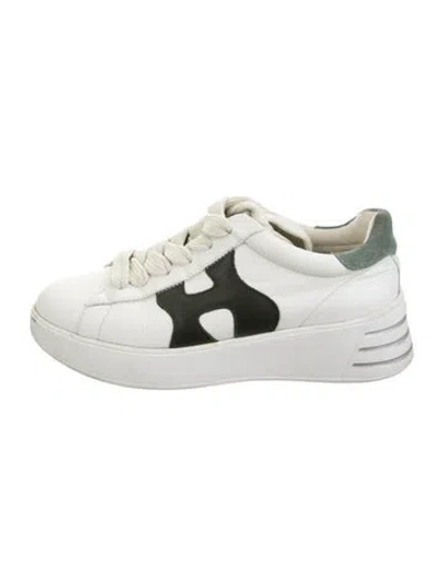 Pre-owned Hogan Leather Graphic Print Sneakers In White