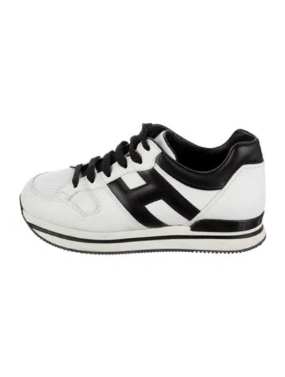 Pre-owned Hogan Leather Graphic Print Wedge Sneakers In Multi