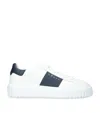 Hogan Panelled Design Calf Leather Sneakers With Chunky Sole In White