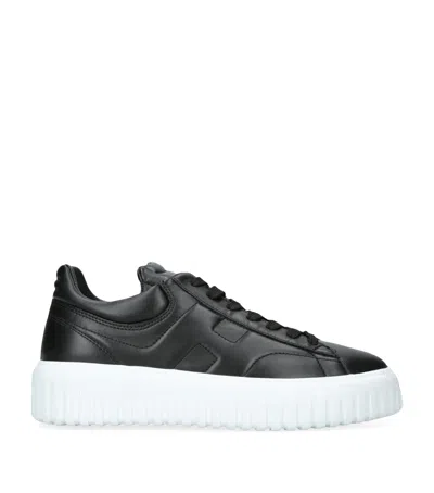 HOGAN LEATHER H-STRIPES TREAD SNEAKERS