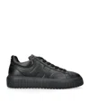Hogan Leather H-stripes Tread Sneakers In Black