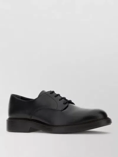 Hogan Black H704 Leather Rubber Sole Leather Lace-up Shoes In Animal Print
