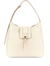 Hogan Shoulder Bag Textured Finish Adjustable Strap In Neutral