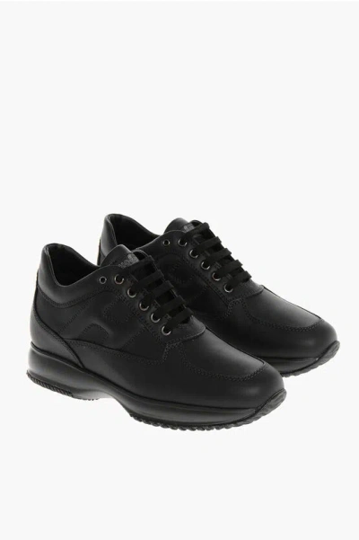 HOGAN LEATHER INTERACTIVE LACE-UP SNEAKERS