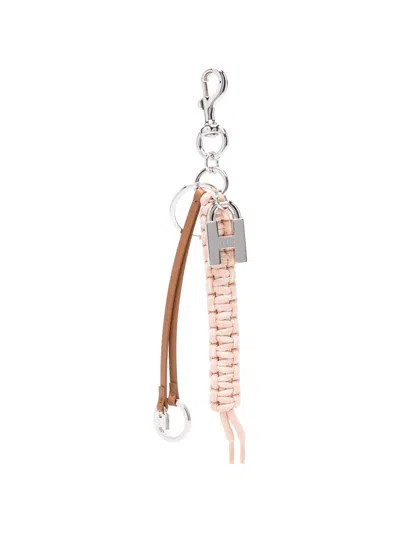 Hogan Leather Keyring In Pink