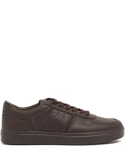 Hogan Leather Lace-up Sneakers In Brown