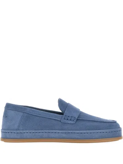 Hogan Leather Loafers In Blue
