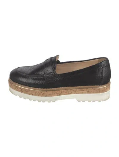 Pre-owned Hogan Leather Loafers In Black