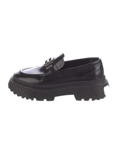 Pre-owned Hogan Leather Loafers In Black