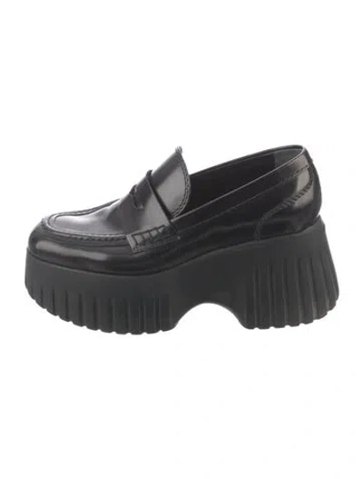 Pre-owned Hogan Leather Loafers In Black