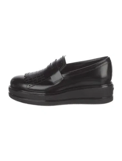 Pre-owned Hogan Leather Loafers In Black