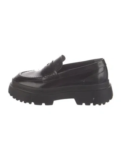 Pre-owned Hogan Leather Loafers In Black