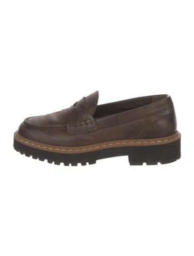 Pre-owned Hogan Leather Loafers In Brown