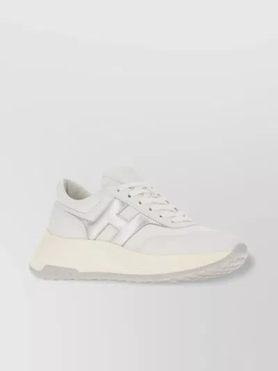 Hogan Leather Low-top Round Toe Rubber Sneakers In Multi