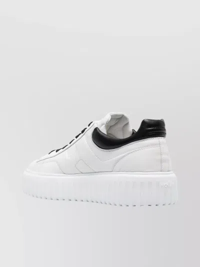 Hogan Leather Low-top Sneakers H-stripes In White