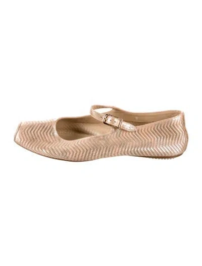 Pre-owned Hogan Leather Mary Jane Flats In Neutral