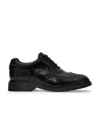 Hogan Derby Shoes In Brushed Leather In Black