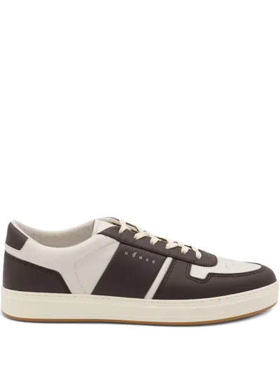 Hogan Leather Panelled Low-top Sneakers In White