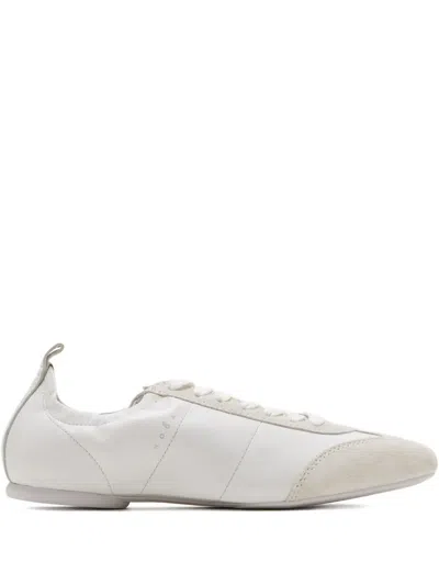 Hogan Leather Panelled Trainers In White