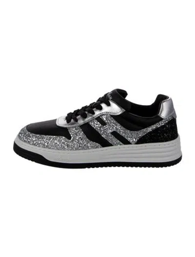 Pre-owned Hogan Leather Patterned Sneakers In Silver