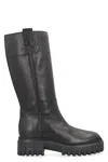Hogan Leather Platform Boot In Black