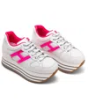 Hogan Leather Platform Sneaker In White