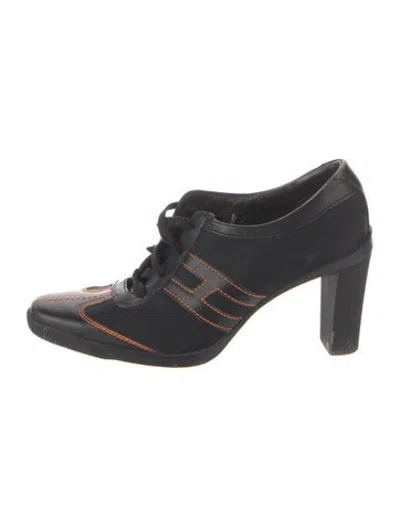 Pre-owned Hogan Leather Printed Pumps In Black