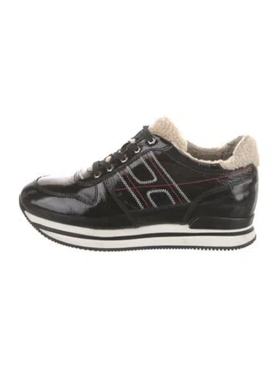Pre-owned Hogan Leather Printed Sneakers In Black