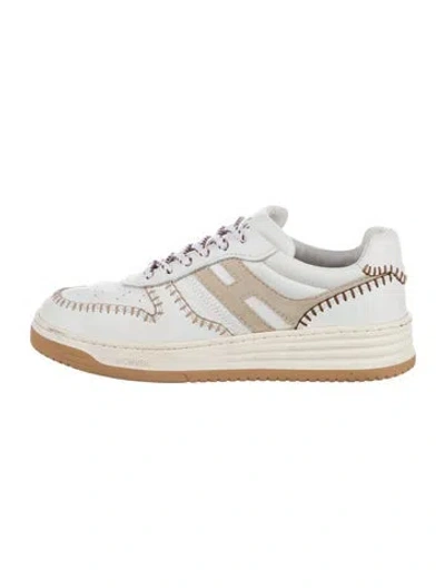 Pre-owned Hogan Leather Printed Sneakers In Neutral