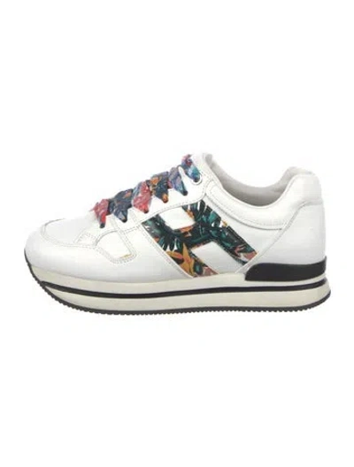 Pre-owned Hogan Leather Printed Sneakers In White